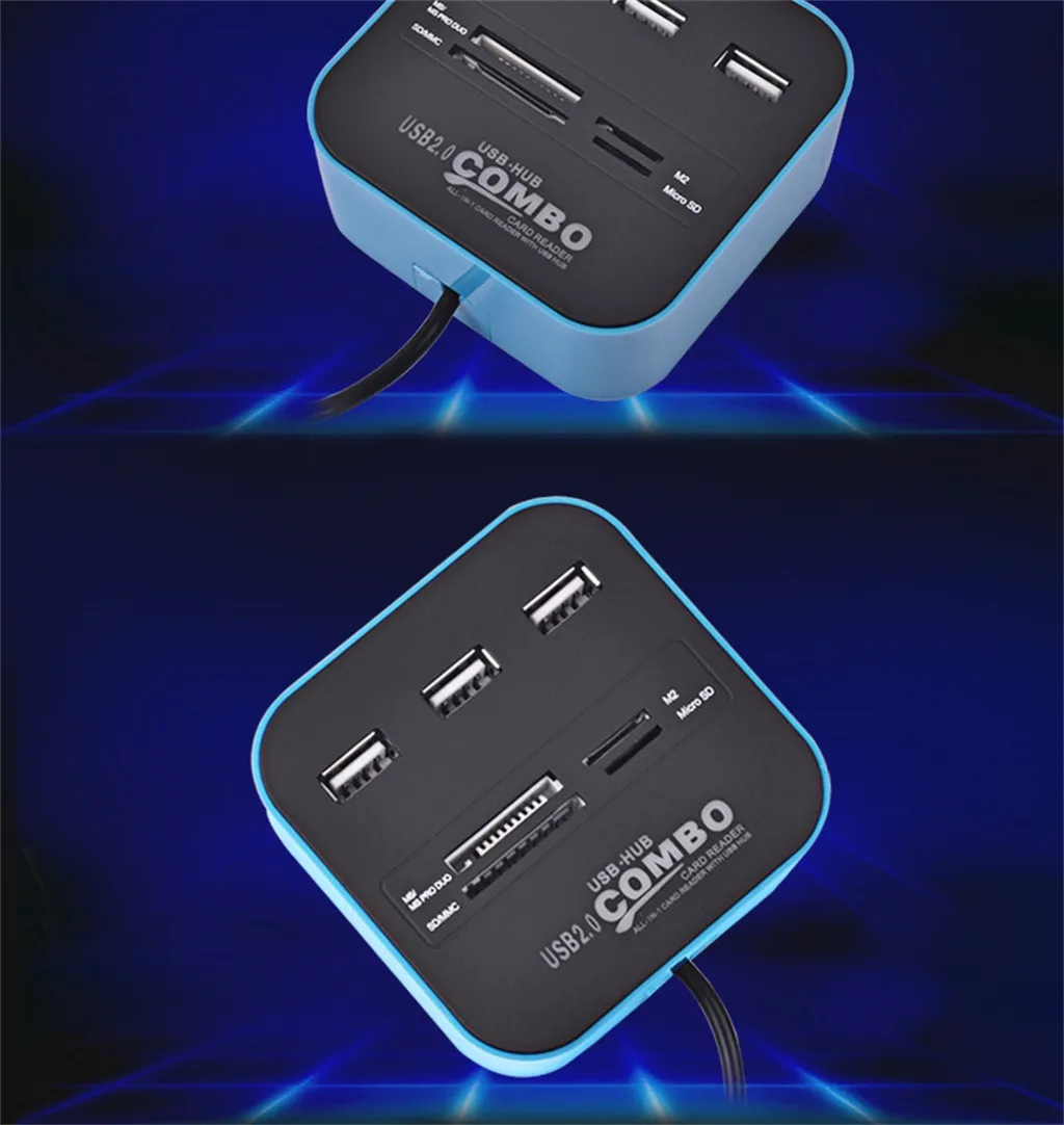 CARPRIE 3 порта USB кардридер многопортовый usb-адаптер комбо Поддержка микро TF SD M2 MS SDHC MMC карта USB концентратор 2,0 для ПК ноутбука
