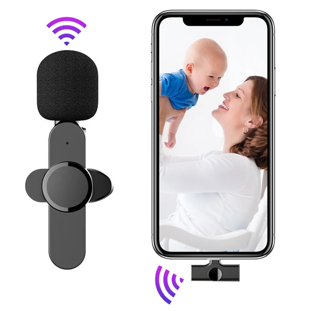 Wireless Lavalier Microphone Portable Mini Mic for iPhone Android Phone Youtubers Facebook Live Broadcast Type-C Clip Microfon |