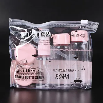 

7pcs/Set Mini Makeup Cosmetic Face Cream Pot Bottles Plastic Transparent Empty Make Up Container Bottle