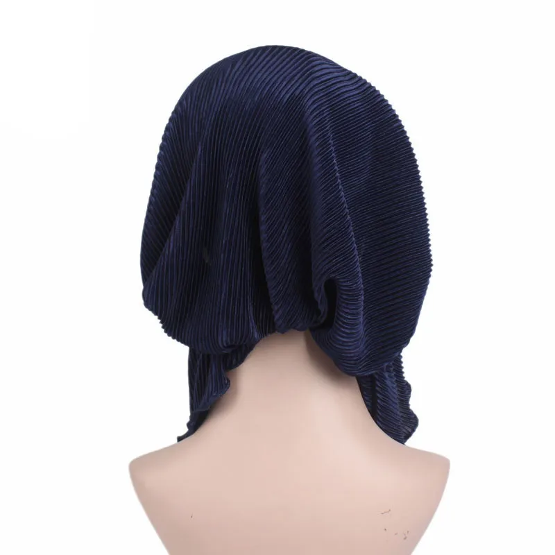 Muslims Women Ruffle Turban Hat Scarf Cotton Chemo Beanies Chemotherapy Bonnet Caps Bandana Headscarf Head Wrap Cancer Hair Loss 6