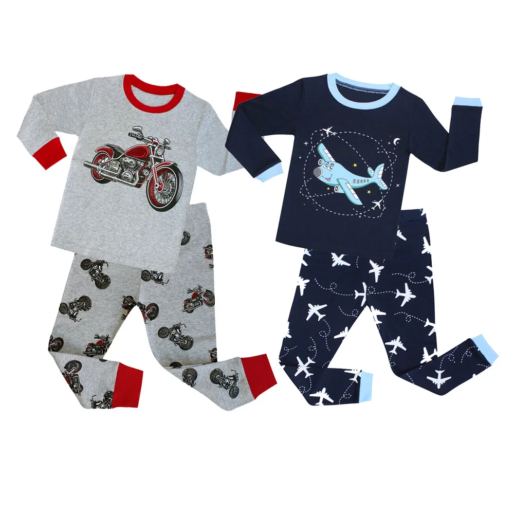 Long Sleeve Cotton Animal Cartoon Boys Kids Baby Children Pajamas Sets Girl Pajamas Children 2 3 4 5 6 7 8 Years cotton pajamas set