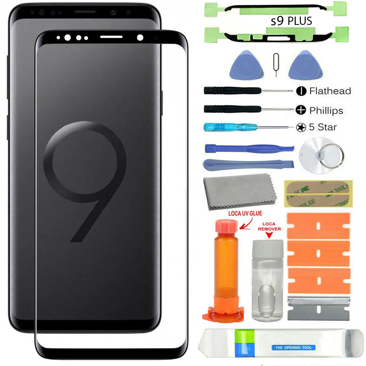 S9 Plus Полный набор 18 в 1 Набор инструментов стекло объектива для samsung Galaxy S7+/S8/S8+/S9/S9+/S10/S10+ сломанные линзы в черном цвете - Цвет: S9 Plus