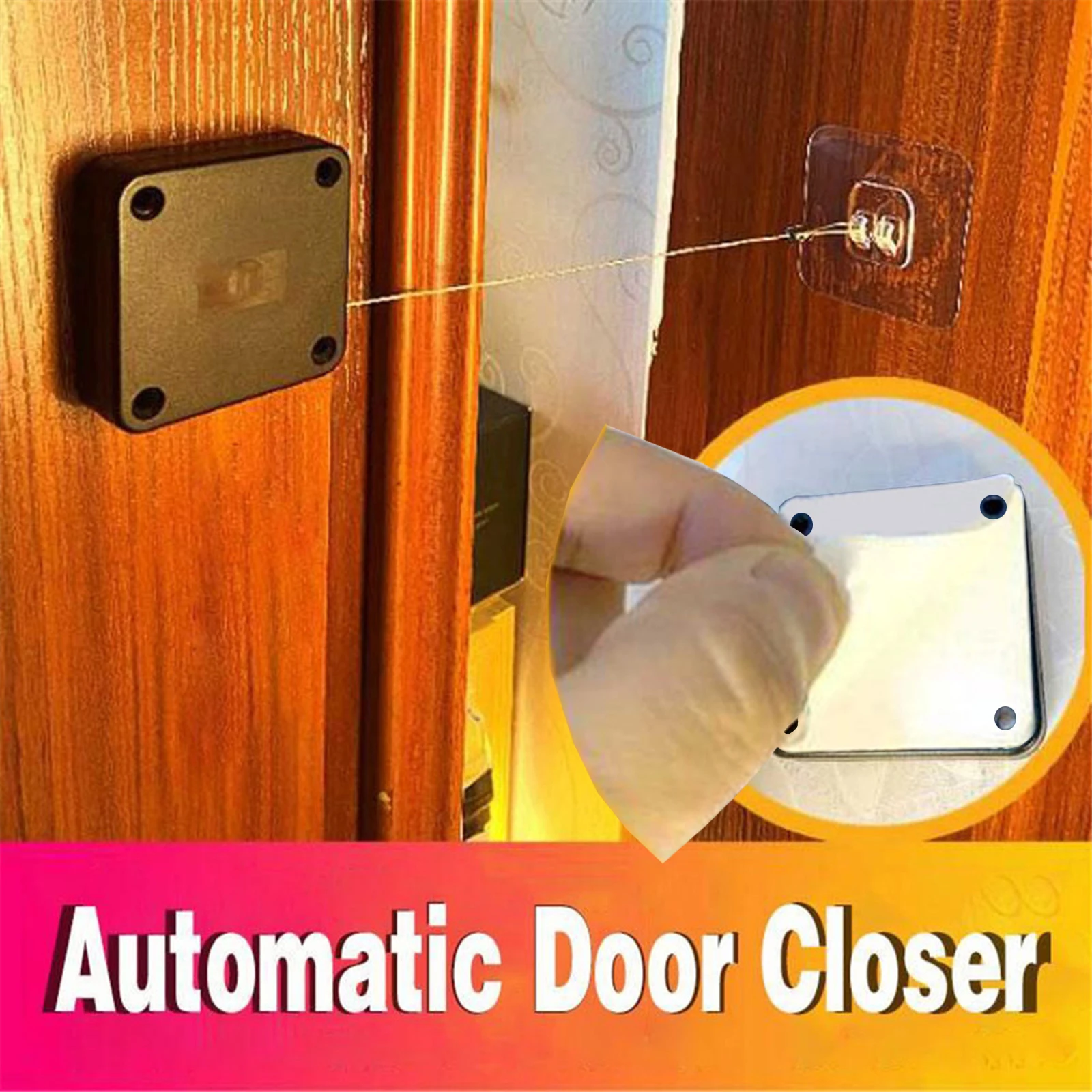 

5PCS New Upgraded Punch-free Automatic Sensor Door Closer suitable for all doors 800g tension cierre puerta door closer