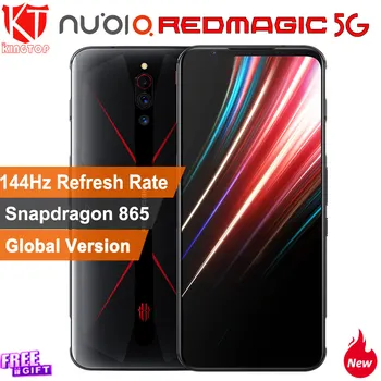 

Global Original ZTE nubia Red Magic 5G mobile phone 6.55" 144HZ Snarpdragon 865 64MP 8G 128G UFS 3.0 NFC Business cell phones