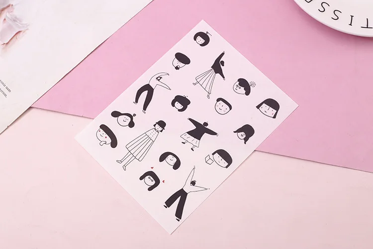 4pcs Cute girl life paper sticker Organizer Calendar Diary Book Planner Scrapbook Decoration Diary Sticker papeleria