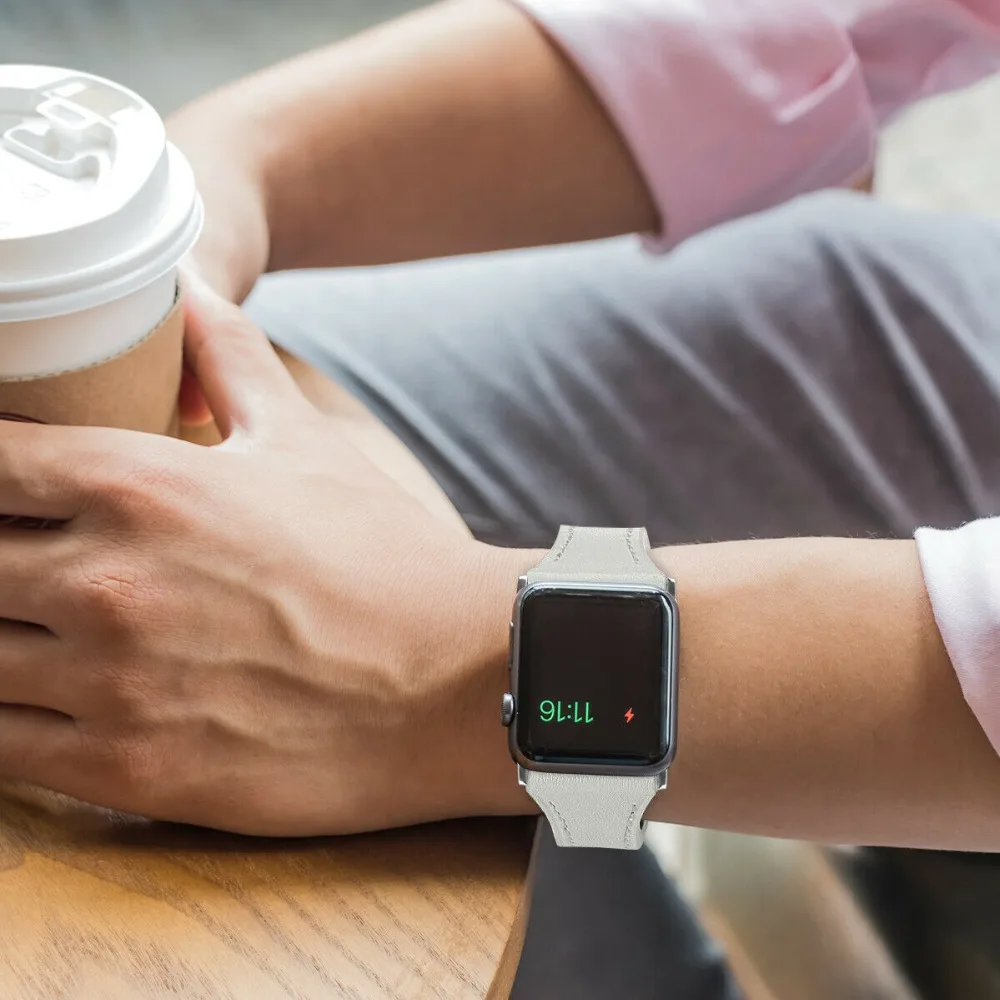 Сменный ремешок из натуральной кожи для Apple Watch Series 5 4 3 2 1 42/44 мм