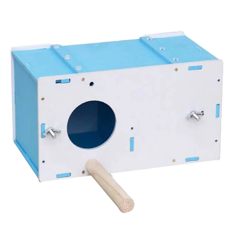 ПЭТ птица коробка для разведения волнистый Попугай Cockatiel коробка для разведения коробка-гнездо изоляция птичка - Цвет: blue