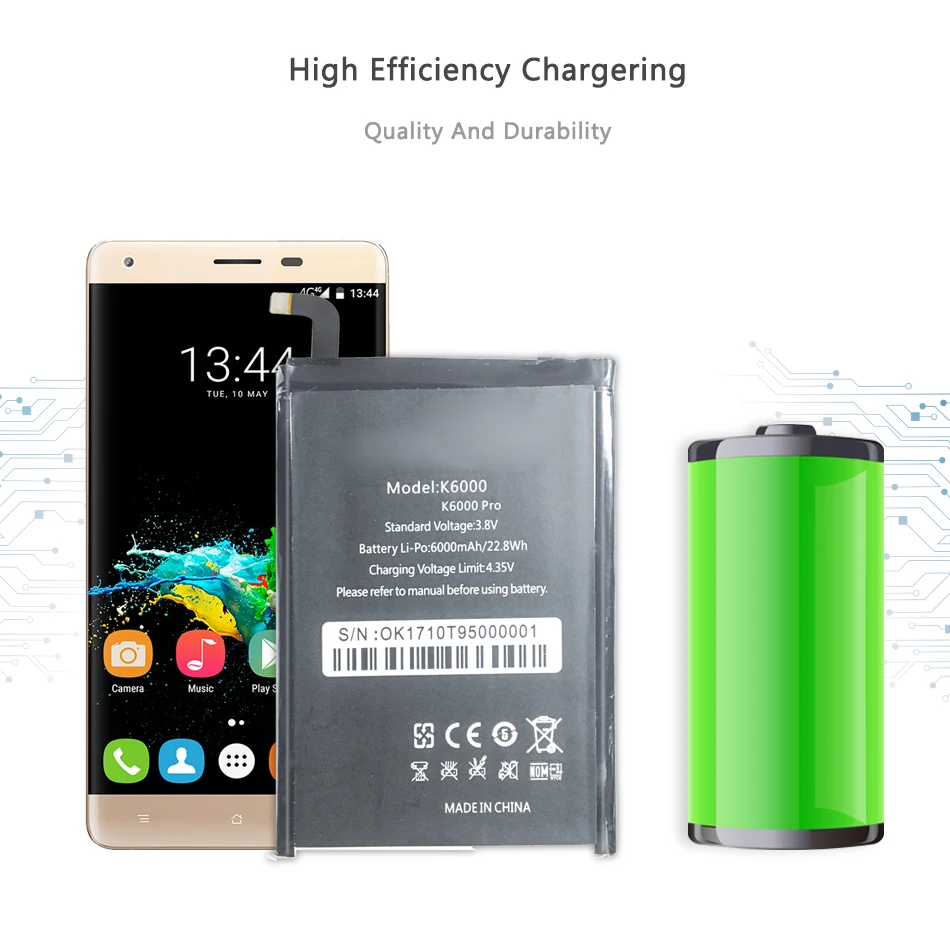 Для Oukitel K6000 Pro литий-ионные полимерные аккумуляторы для Oukitel K6000 Pro 6000mAh запасная батарея для сотового телефона