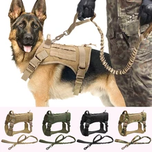 Военный Тактический поводок для собак K9, рабочая жилетка для собак, нейлоновый банджи-поводок, свинцовый тренировочный поводок для средних и больших собак, немецкая овчарка Военный Тактический поводок для собак K9, рабочая жилетка для собак, нейлоновый банджи-поводок, свинцовый тренировочный поводок для средних и больших собак, немецкая овчарка