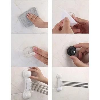 

Suction Cup Bath Towel Rack with Stainless Steel Swivel Bars for Bathroom Toilet MYDING