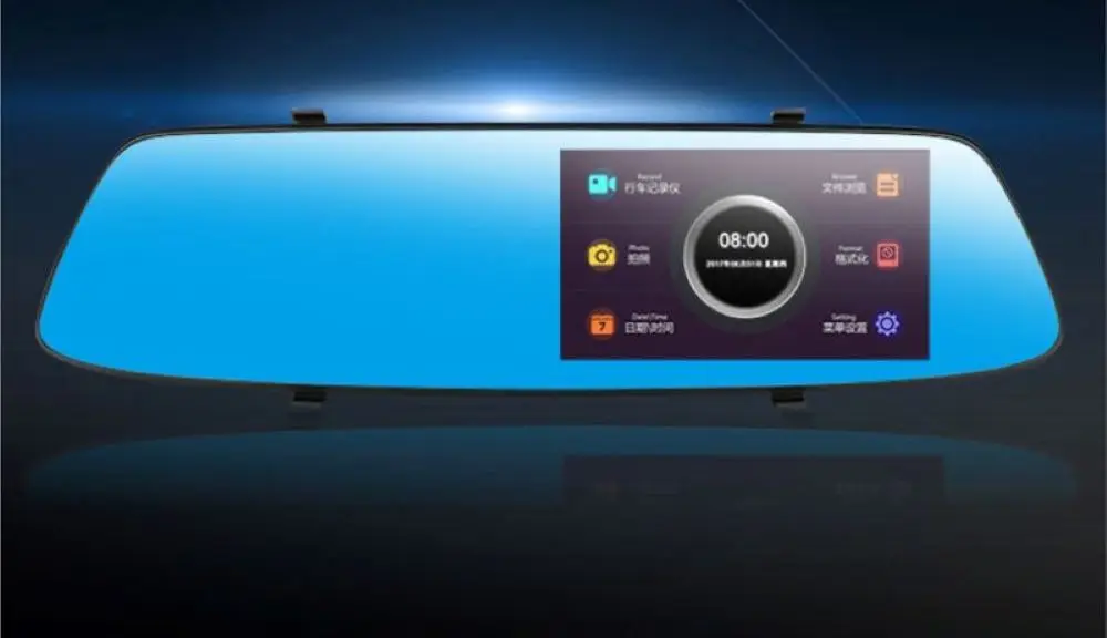 Full HD Автомобильный видеорегистратор с сенсорным экраном, камера 5,0 дюймов, ночное видение, зеркало заднего вида, цифровой видеорегистратор, двойной объектив, Регистрационная камера