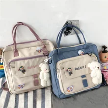 

Women Shoulder Bag 2022 Cute Nylon Tote Bag Girl Shopper Crossbody Bags Embroidered Letter Multifunctional Student Book Handbags