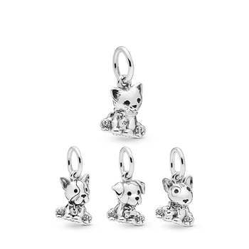 

New 2020 dog and cat animal pendant charms diy bead jewelry fit pandora bracelet fashion charms bangle for women gift