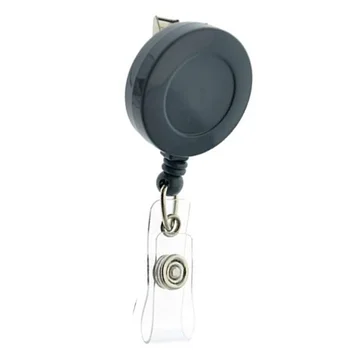 

15 Pack of Premium Retractable ID Badge Reels Key Ring with Alligator Clip in Solid Colors (Black,1-1/4Inch)