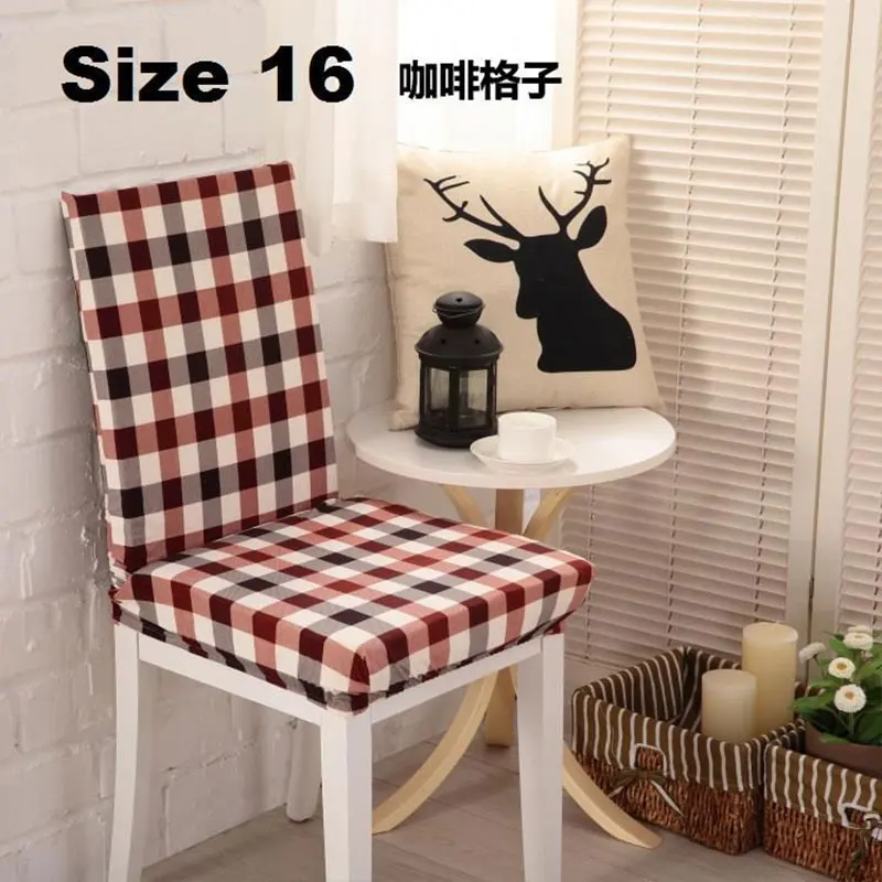 Brown Plaid Съемный моющийся эластичный чехол для стула для столовой, гостиницы, церемонии стрейч стул мебель протектор чехол Strechable Home - Цвет: Brown Plaid