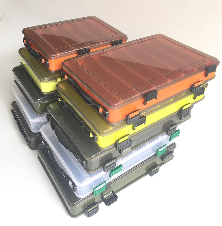 

Yu lin Double-Sided Lure Box 5-Color V Shaped Card Slot with Handle Multi-functional Plastic diao yu he Double Layer Fishing Tac