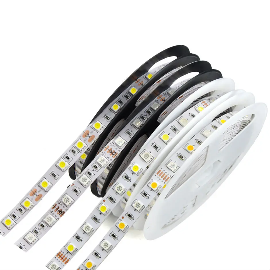 #Best 5050 SMD Strip light DC12V 30LEDs m RGB White Red Green Blue Yellow Orange 5050 LED Strip 150LEDs 5m meter Double sided PCB