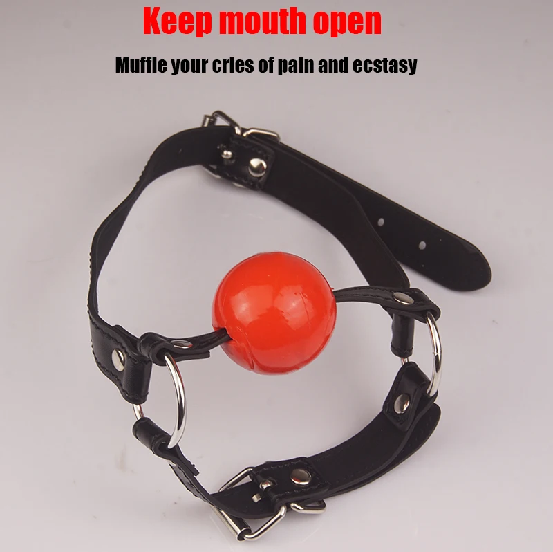 Leather Chin Harness Silicone Rubber Bondage Mouth Ball Gag BDSM Restraints Sex Toys For Couples Adult Games