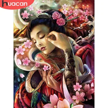 

HUACAN 5D DIY Diamond Painting Woman Portrait Home Decoration Rhinestone Embroidery Picture Full Square Drill Kit