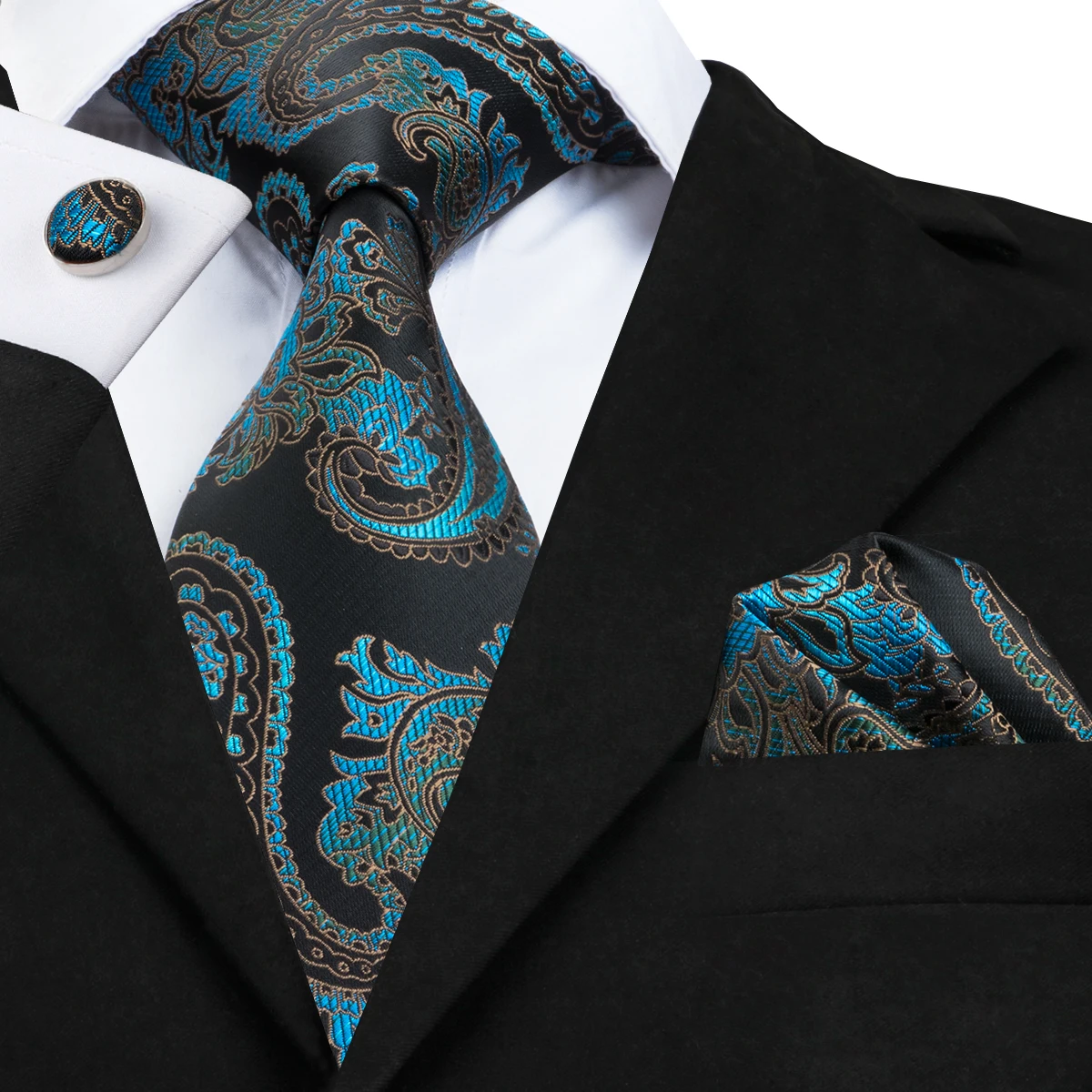 Hi-Tie Рождество шелк галстуки для мужчин Hanky запонки набор 20 видов стилей мужской галстук Цветочный зеленый плед Gravatas вечерние большой галстук - Цвет: C-1692