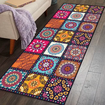 

Non-slip Mandala Style Floral Pattern Rug Floor Mat Living Room Carpet Home Decoration