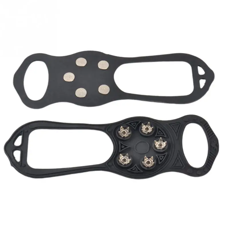 5 Teeth Non Slip Crampons Anti-Skid Ice Gripper Spike Climbing Anti-Slip Snow Spikes Grips Cleats Over Shoes Covers Crampon