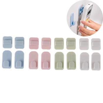 

4pcs Practical Wall Storage Holder Strong Plastic Hooks Sticky Hook Set TV Air Conditioner Remote Control Hanger Key new
