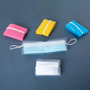 

1 Pc Mask Storage Box Compact Color Mask Storage Clip Foldable Portable Storage Bag Reusable Mask Container Anti-Dust