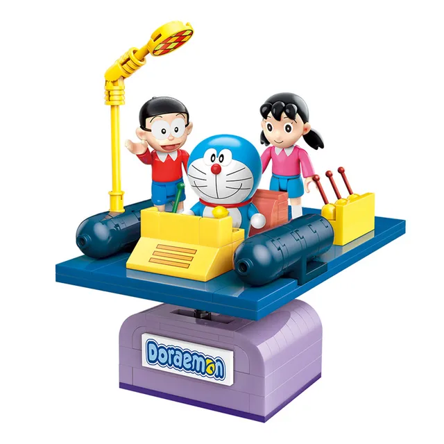 2021 new classic anime Doraemon restoration cement pipe open space scene model building block toy building block girl boy toy No box
