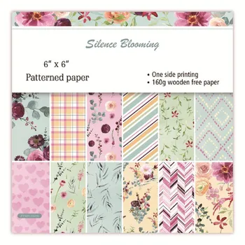 

24pcs Mix Flower Scrapbook Paper Crafts Scrapbooking Paper Pack Photo Ablum Background Pads Paper Card Making Kids DIY Materials