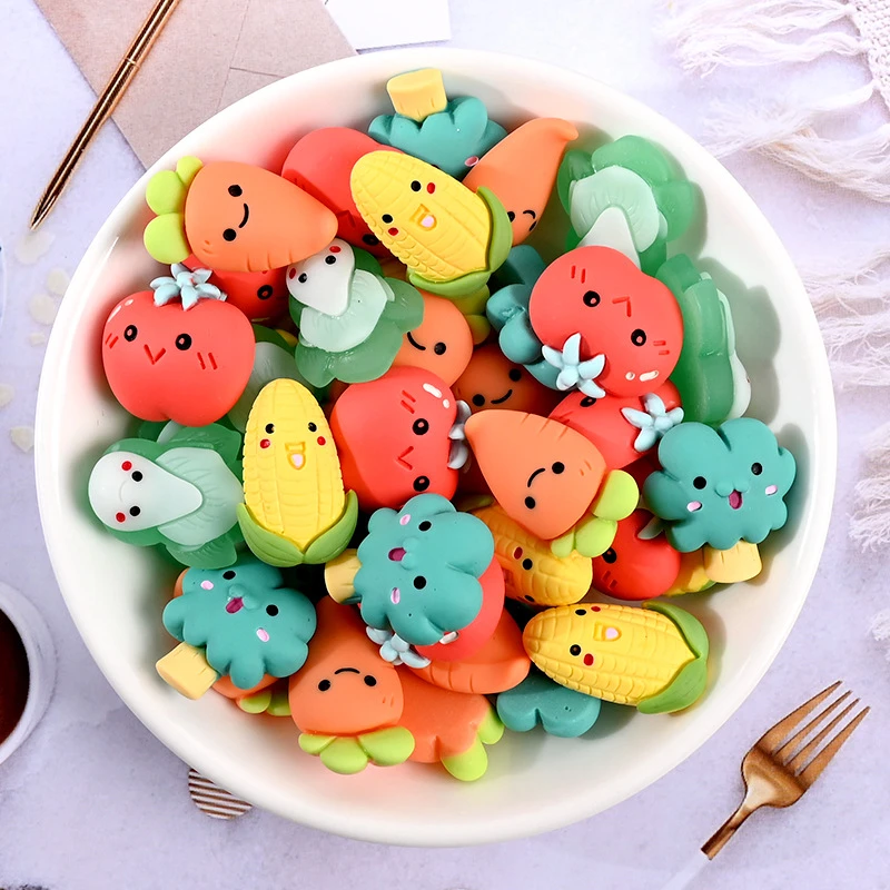 Adornos de frutas y de dibujos animados para niños, manualidades de concha para teléfono, accesorios para el cabello, materiales de 10 50 piezas|Adornos| - AliExpress