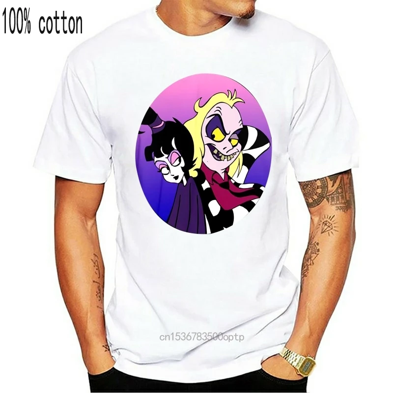 Анимационная футболка на Хэллоуин с изображением Лидии и жука забавная коротким