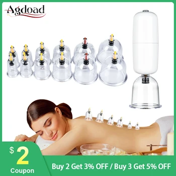 

AGDOAD Rechargeable Smart Vacuum Suction Cupping Set Negative Pressure Cupping Gua sha Scrapping Massage Chinese Cupping Therapy