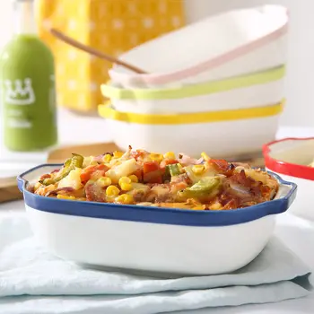 

Baking Pan Ceramic Fruit Rectangle Oven Cutlery Plate Baking Cheese Plate Baked Rice Plate Bread Pan Takoyaki Pan Bread Mold