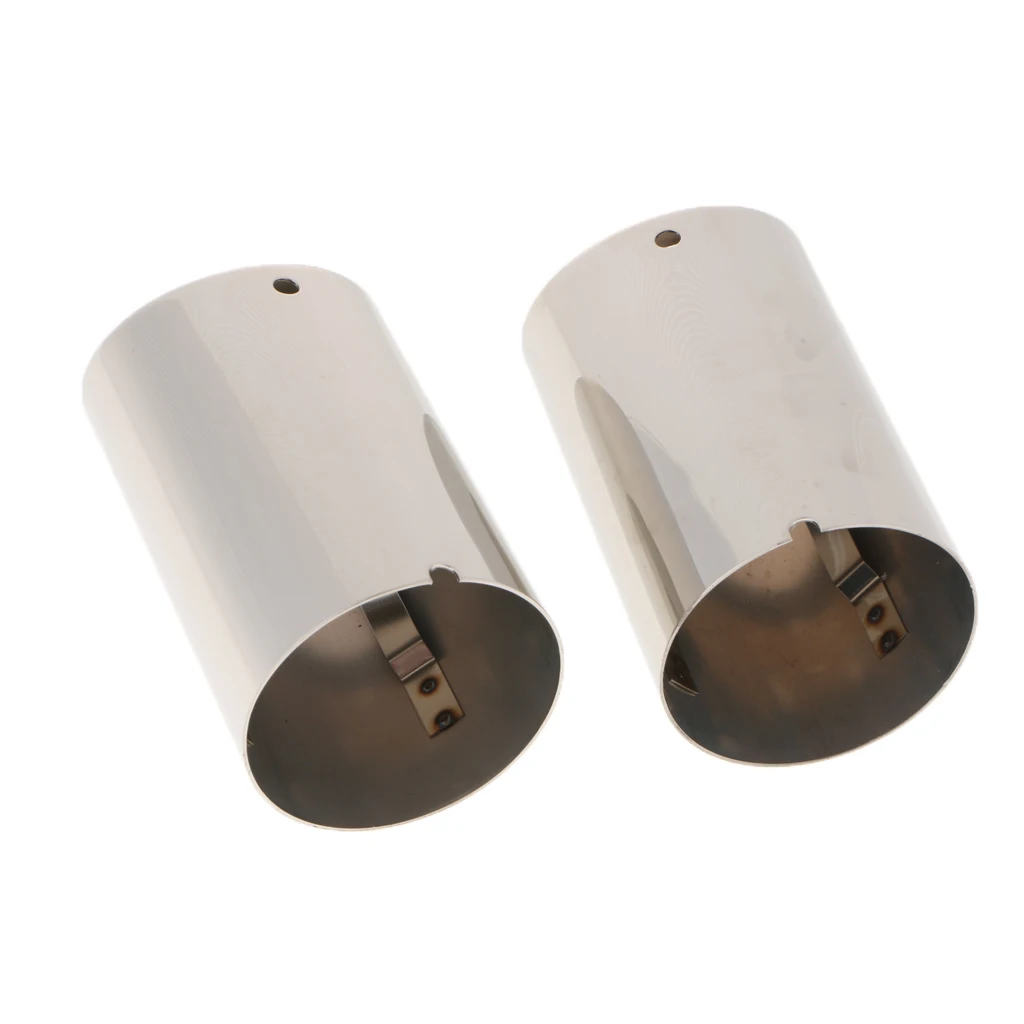 2X Sliver Stainless Steel Car Exhaust Pipe Tail Muffler Tip For VW Golf Bora