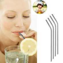 8 шт. соломинка из нержавеющей стали металлическая соломинка для напитков+ 2 шт комплект щеток для чистки