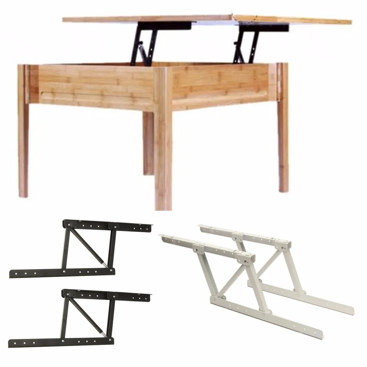 

2pcs/set Folding Spring Tea Table Hinge Furniture Lift Up Top Mechanism Hardware Lifting Rack Shelf For Coffee Computer Table