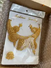 Conjunto de joyas africanas para mujer, collar, pendientes, pulsera para mujer, conjunto de joyería india de Dubái, anillo Número Romano, regalo de oro