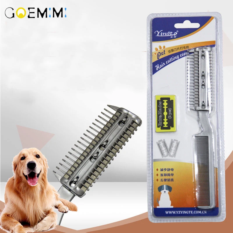 dog grooming comb with blade