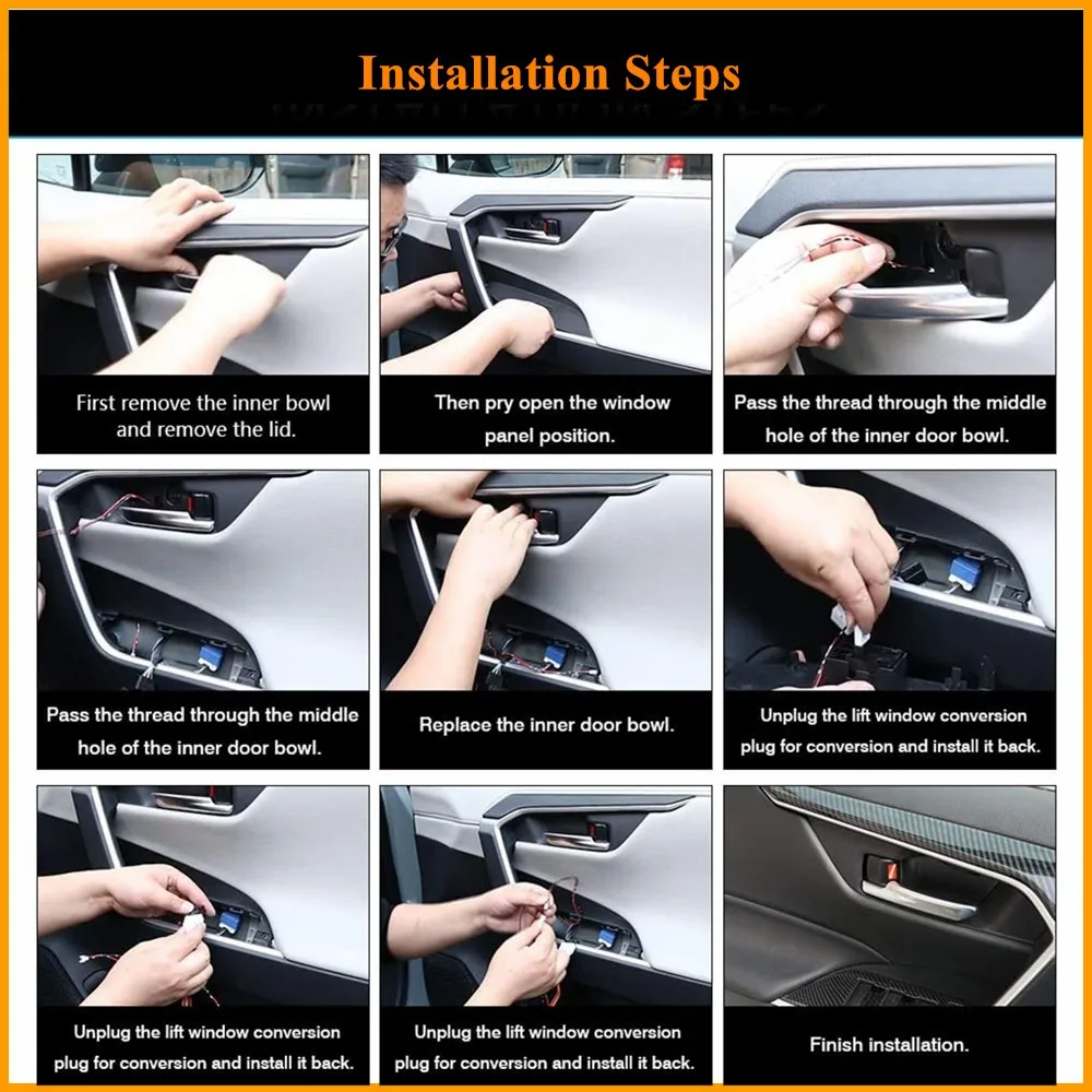 4PCS Ice Blue/Dark Blue Powerty LED Light Inner Door Handle Bowl Mood Lighting Decorative Car Lamp for Toyota New RAV4 2019 2020