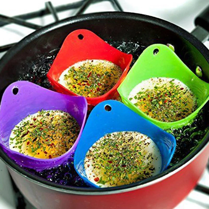Accessory Gadget Pods-Pan-Mould Cooking-Tool Egg-Poacher Cocina Kitchen Silicone 4pcs