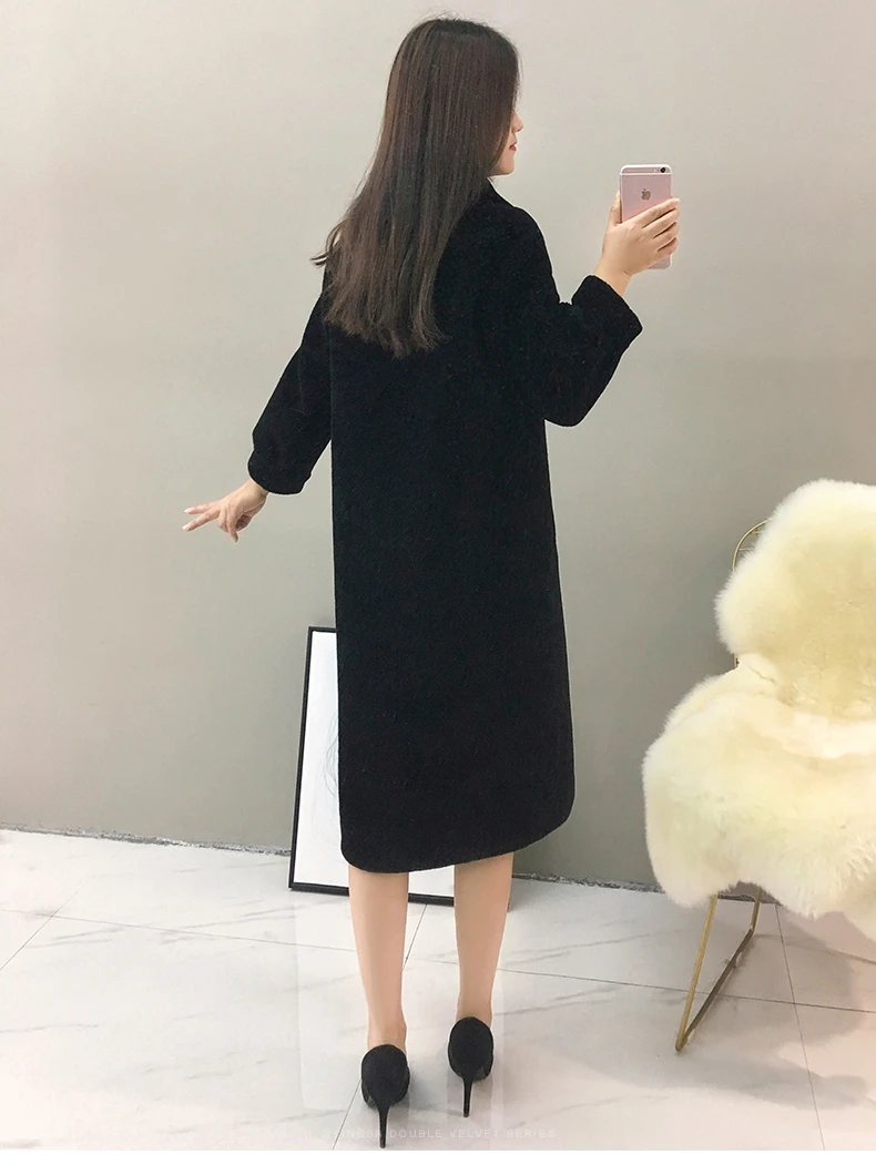 women's clothing winter outerwear coats new lambs wool fur coat particles 1023