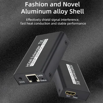 

1080P 60m Home Transmitter Adapter POC EDID Transmission No Delay Full HD Over Ethernet Receiver HDMI Extender Network