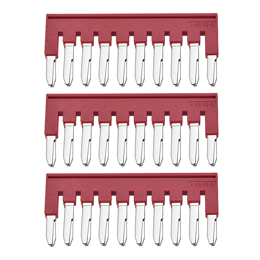 

uxcell 3 Pcs 500V 25A 10 Positions Terminal Blocks Barrier Strip Pre-insulated Red for Machiney Electric Power and Railway