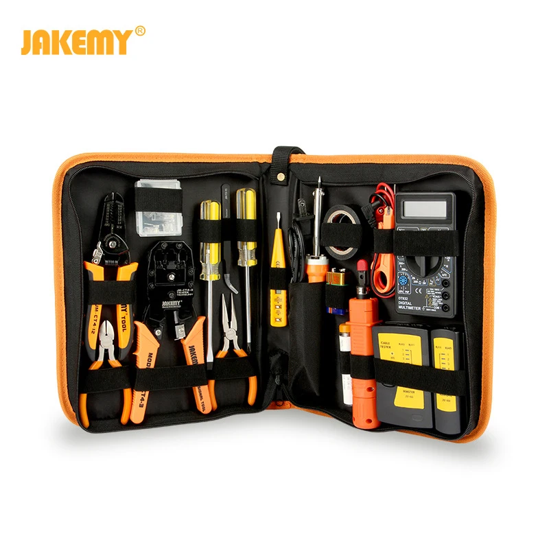 17 in 1 Hand Tool Set Electronic Maintenance Repair Tools Kit Electric Soldering Iron Kit Pliers Tweezers Digital Multimeter Set