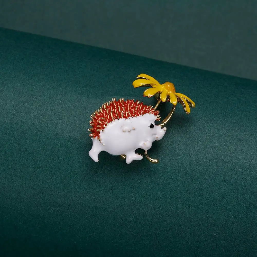 Trendy Cute Hedgehog Animal Brooch Fashion Colorful Daisy Brooches For Women Shoes Coat Accessories New Design Lapel Pins Gift - Image 3