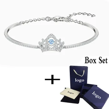 

MINA BEAR 2020 Summer China Exclusive Blue Crystal Crown Bracelet Elegant Fashion Charming Romantic Sweet Lady Jewelry