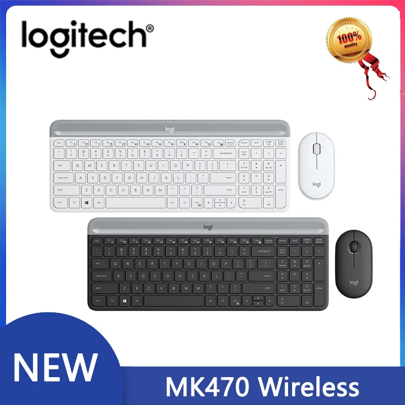 

Logitech MK470 беспроводная эргономичная и мышь, набор мыши и клавиатуры с галькой для моделирования, Портативный бизнес