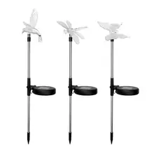 3 шт. работающая на солнечной энергии газонная Светодиодная лампа RGB изменение цвета открытый садовый светильник нержавеющая сталь АБС-пластик солнечные светодиодные садовые светильники