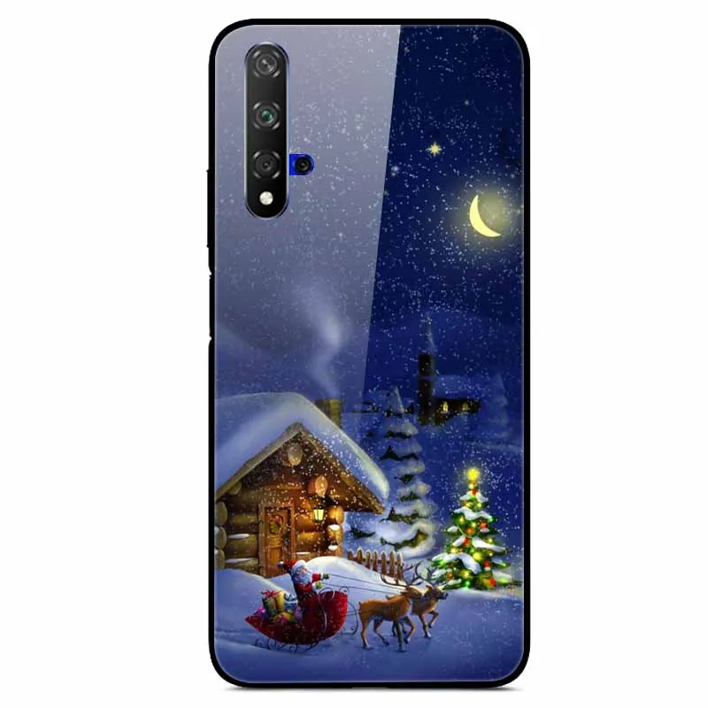 Рождественский чехол для huawei Nova 5T чехол из закаленного стекла, жесткий чехол для телефона huawei Nova 5Z чехол Nova5 5i Pro чехлы Nova 3i 3